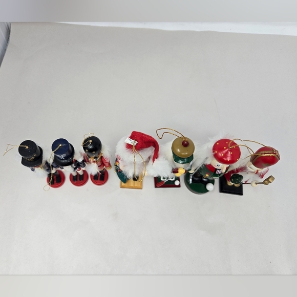 Christmas Nutcracker Tree Ornament 3 Soldier 1 Santa 2 Golfers 1 King Wooden 5in - Picture 6 of 10